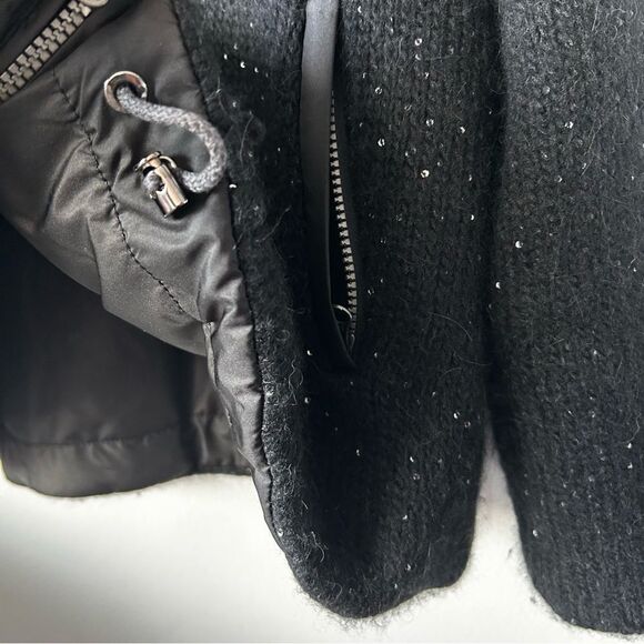 TONET Alpaca blend Black Hooded Zip-Up Reversible Jacket made In Italy - Picture 9 of 13